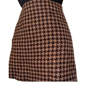 The Limited Vintage Brown Houndstooth Mini Skirt size 2